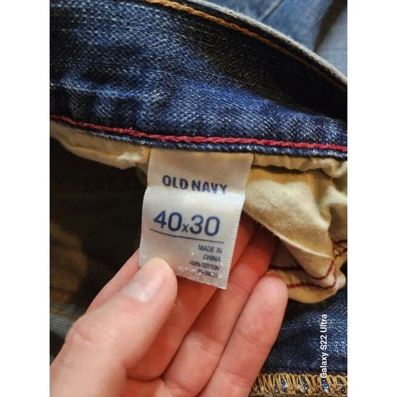 VTG Old Navy Straight Jeans Men Size 40 Medium Wash  Inseam 28 - Picture 5 of 8